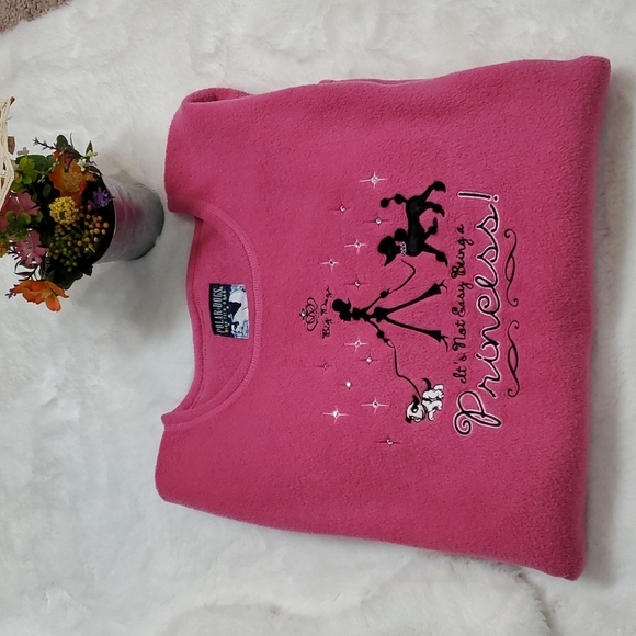 Big Dogs Sweaters - BIG DOGS WOMENS EMBROIDERED AND BEADED LONG-SLEEVE FLEECE PULLOVER